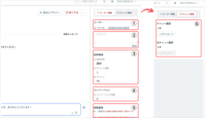 ユーザー情報詳細（コンソール画面右）